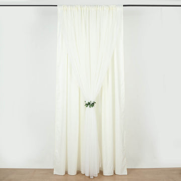 Elegant Ivory Chiffon Backdrop Curtain for Stunning Event Decor