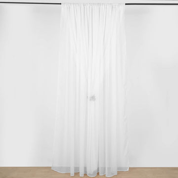 White Dual Layered Sheer Chiffon Polyester Backdrop Curtain: Add Elegance to Your Event