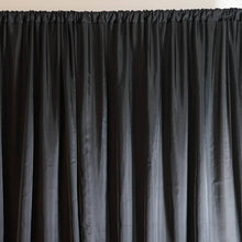 20ftx10ft Black Dual Layered Chiffon Polyester Room Divider, Backdrop Curtain
