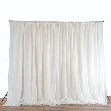 Elegant Ivory Dual Layered Chiffon Polyester Room Divider