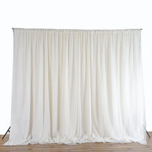 20 Feet x 10 Feet Dual Layered Polyester And Chiffon Backdrop Curtain Ivory Rod Ready