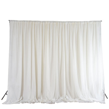 Versatile and High-Quality Dual Layered Ivory Backdrop Curtain