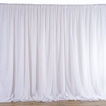 20ftx10ft White Dual Layered Chiffon Polyester Room Divider, Backdrop Drape Curtain with Rod Pocket