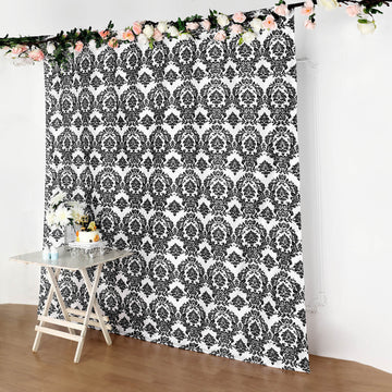 Create a Stunning Black and White Event Decor with Taffeta Photo Backdrop