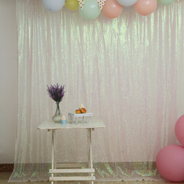Add Sparkle and Elegance to Your Event with the Iridescent Sequin Photo Backdrop Curtain Panel