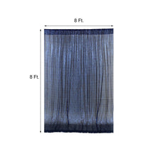 A Navy Blue Sequin Curtain with the measurements of 8 ft, perfect for room divider, sparkle & sequin backdrops