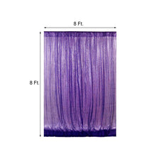 A purple Sequin Curtain with measurements of 8 ft and 8 ft