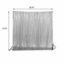 20ftx10ft Premium Silver Chiffon Sequin Dual Layer Backdrop Curtain, Formal Event Drapery Panel