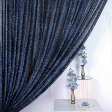 20ftx10ft Navy Blue Metallic Shimmer Tinsel Photo Backdrop Curtain, Event Background Drapery Panel