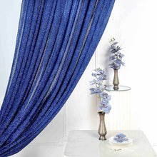 20ftx10ft Royal Blue Metallic Shimmer Tinsel Photo Backdrop Curtain, Event Background Drapery Panel