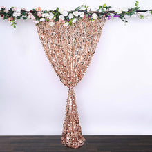 8ftx8ft Blush/Rose Gold Big Payette Sequin Photo Backdrop Curtain, Event Background Drapery Panel