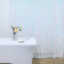 8ftx8ft Iridescent Blue Big Payette Sequin Photo Backdrop Curtain, Event Background Drapery Panel
