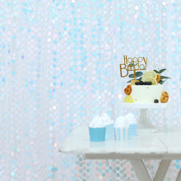 Add a Touch of Glamour with the Iridescent Blue Big Payette Sequin Photo Backdrop Curtain