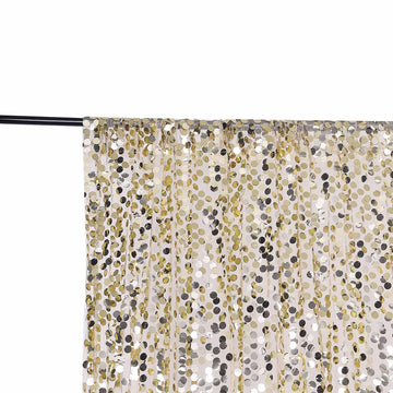 Add Elegance to Your Event with the 8ftx8ft Champagne Payette Backdrop Curtain