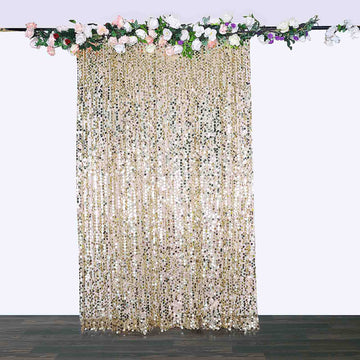 Champagne Big Payette Sequin Photo Backdrop Curtain: Add Glamour to Your Event