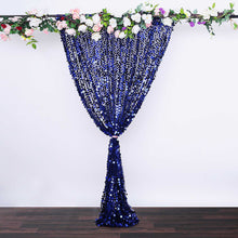 8ftx8ft Navy Blue Big Payette Sequin Photo Backdrop Curtain, Event Background Drapery Panel