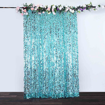 Turquoise Big Payette Sequin Photo Backdrop Curtain: Add Glamour to Your Event