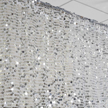 Create a Luxurious Silver Backdrop with Big Payette Sequin Curtain