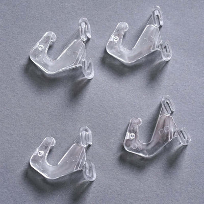Clear plastic clips for versatile fastening and securing.