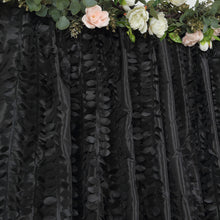 8ftx8ft Black 3D Leaf Petal Taffeta Fabric Photo Backdrop Curtain