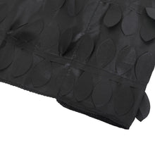 8ftx8ft Black 3D Leaf Petal Taffeta Fabric Photo Backdrop Curtain