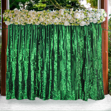 Green 3D Leaf Petal Taffeta Fabric Photo Backdrop Curtain
