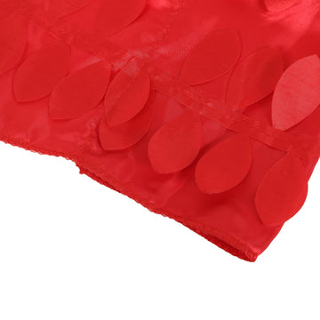 Create Unforgettable Memories with the Red 3D Leaf Petal Taffeta Fabric Photo Backdrop Curtain