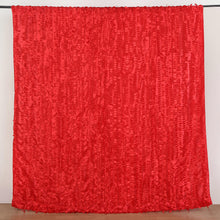 8ftx8ft Red 3D Leaf Petal Taffeta Fabric Photo Backdrop Curtain, Formal Event Drapery Panel