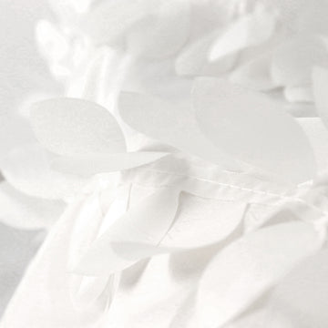 Elevate Your Event Decor with a White 3D Leaf Petal Taffeta Fabric Photo Backdrop Curtain