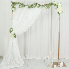 8ftx8ft White 3D Leaf Petal Taffeta Fabric Photo Backdrop Curtain