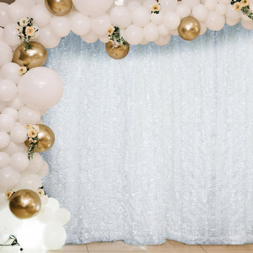 Create a Natural and Timeless Atmosphere with a White 3D Leaf Petal Taffeta Fabric Photo Backdrop Curtain