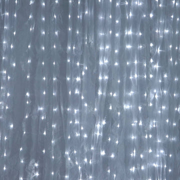 Create a Mesmerizing Ambiance with White Sheer Organza LED Lights Photo Backdrop