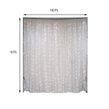 Sparkle & Sequin Sheer White Curtain with measurements of 18 ft and 9 ft