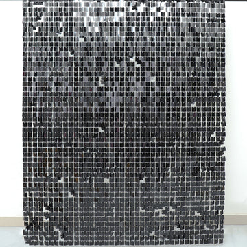 Add a Touch of Glamour to Your Event with Ritzy Black Square Sequin Shimmer Wall Photo Backdrop Panels