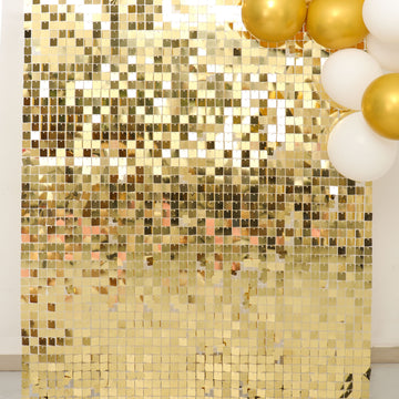 Ritzy Gold Square Sequin Shimmer Wall Photo Backdrop Panels