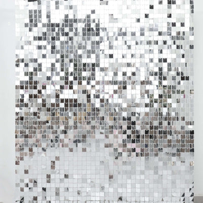 Mirror mosaic tiles on a transparent backdrop