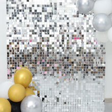 10sq.ft Ritzy Silver Square Sequin Shimmer Wall Photo Backdrop Panels