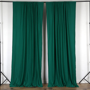 2 Pack Hunter Emerald Green Scuba Polyester Curtain Panel