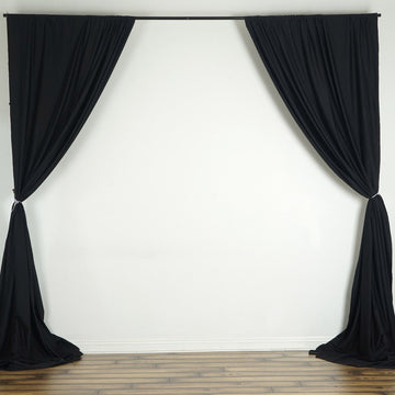 Stunning and Durable Black Scuba Polyester Curtain Panel