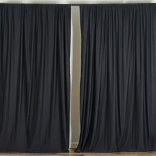 2 Pack Black Inherently Flame Resistant Scuba Polyester Curtain Panel Backdrops Wrinkle Free