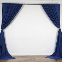 2 Pack Navy Blue Scuba Polyester Curtain Panel Inherently Flame Resistant Backdrops