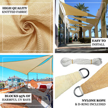 Ivory Triangle Sun Shade Sail 10 Feet x 10 Feet x 14 Feet UV Block Hanging Canopy