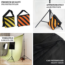 4 Pack | Heavy Duty Black/Orange Sand Saddle Bag For Backdrop Stands