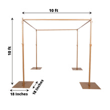 Backdrop Stands - Metal Gold Canopy with measurements of 10 ft and 18 inches