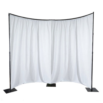 Triple Base DIY Heavy Duty Curved Photography Backdrop Stand 11ftx13ft - Black