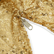 7.5ft Metallic Gold Sparkle Sequin Photo Backdrop Stand Cover, Shimmer Round Wedding Arch Cover