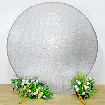 Create Unforgettable Memories with the Metallic Silver Sparkle Sequin Photo Backdrop Stand Cover