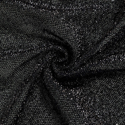 Black textured fabric with a shiny finish, ideal for fashion and design projects.