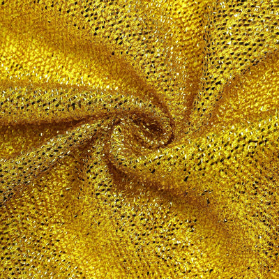 Shimmering gold fabric with a textured surface.