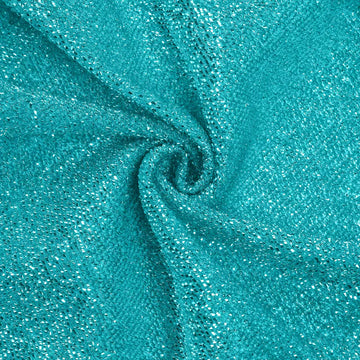 Turquoise Metallic Shimmer Tinsel Spandex Wedding Arch Cover